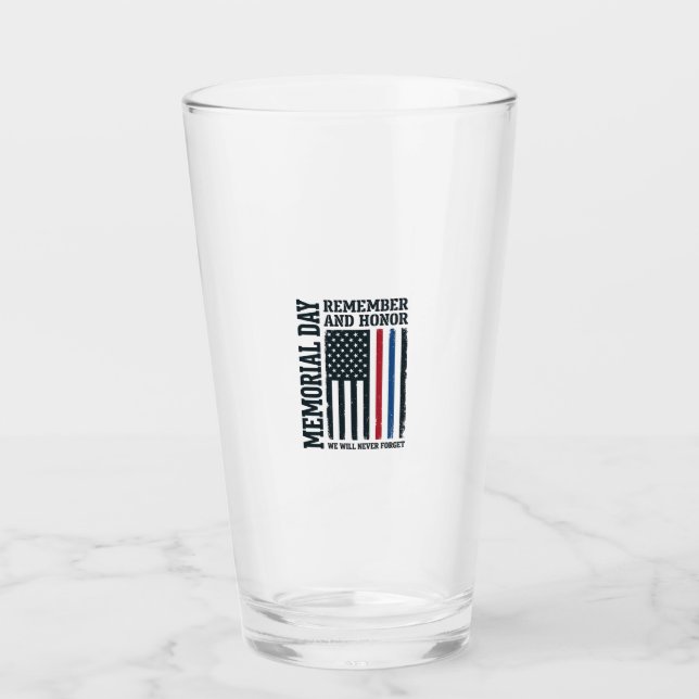 Copo De Pint Dia da Memória Lembrar e Homenagear Tributo Vetor  (Frente)
