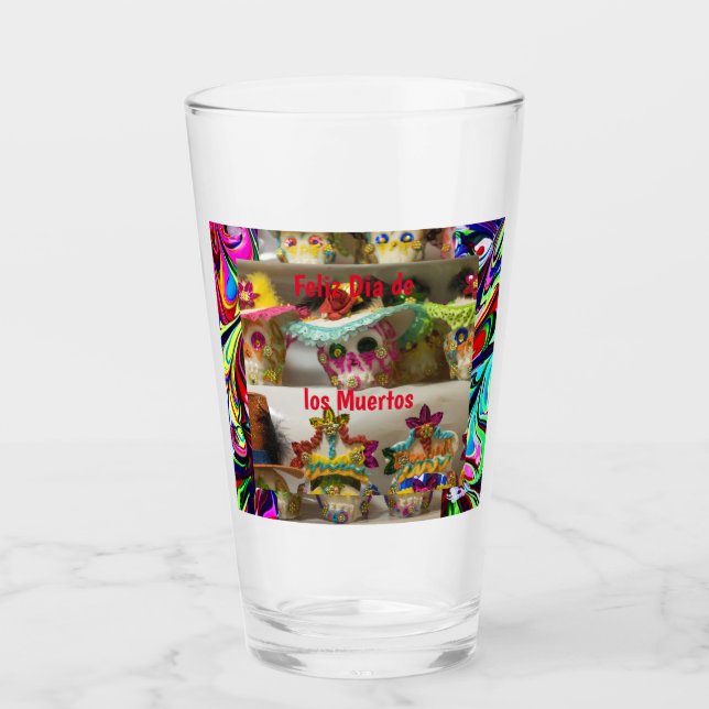 Copo De Pint Dia de los Muertos, Glass Tumbler (Frente)