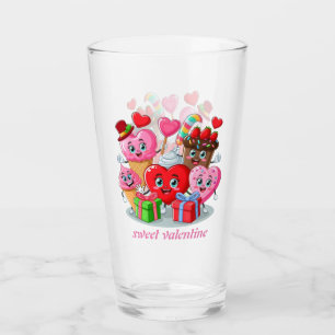 Copo De Pint Dia de os namorados de Cartoon Heart & Sweet amigo