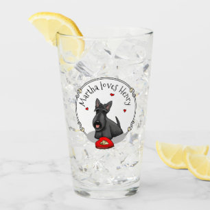 Copo De Pint Dia de os namorados (vermelho) Scottie Dog (preto)