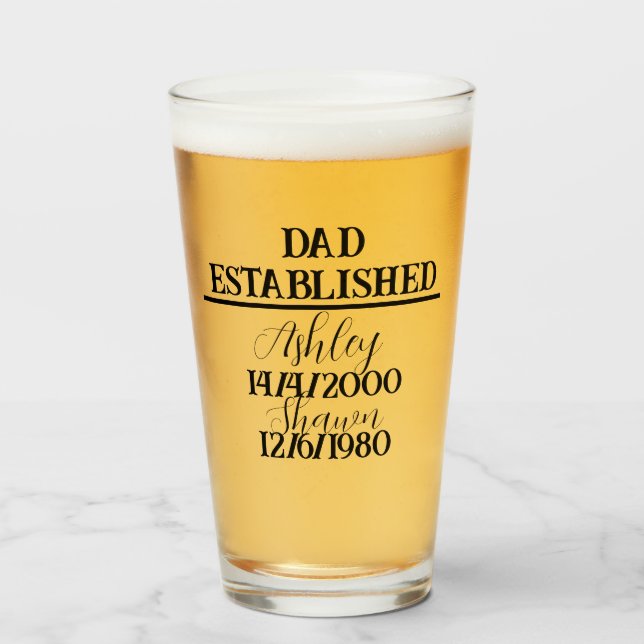 Copo De Pint Dia de os pais de pai personalizado, aniversário (Frente (Preenchido))