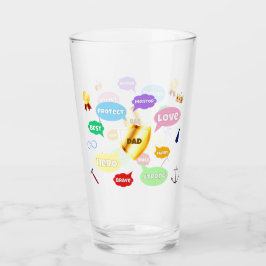 Copo De Pint Dia de os pais Melhor Pai Palavras Nuvens Rei Coro