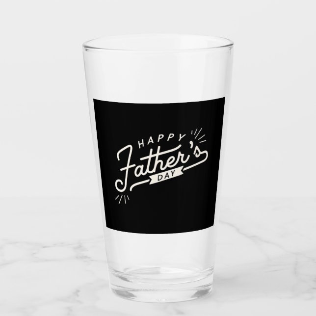 Copo De Pint Dia de os pais Preto Feliz (Frente)