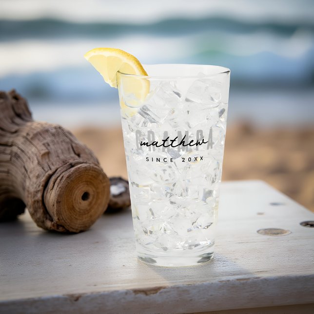 Copo De Pint Dia de os pais Simples Elegante Moderno Grampa (Criador carregado)