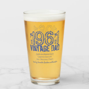 Copo De Pint Dia de os pais Vintage Year Photo Blue