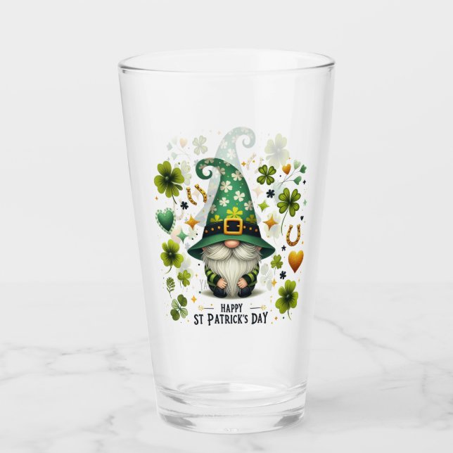 Copo De Pint Dia de São Patrício Leprechaun Gnomo (Frente)