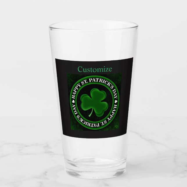 Copo De Pint Dia de São Patrício Shamrock verde (Frente)