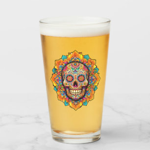 Copo De Pint Dia do Crânio do Açúcar Morto
