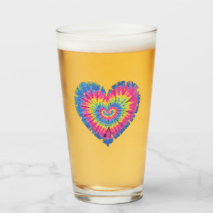Copo De Pint Dia dos Namorados Tie Dye Corações Coloridos