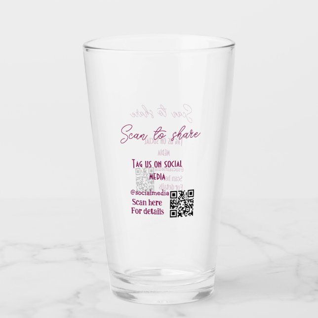 Copo De Pint Digitalizar para compartilhar marcações em mídia s (Frente)