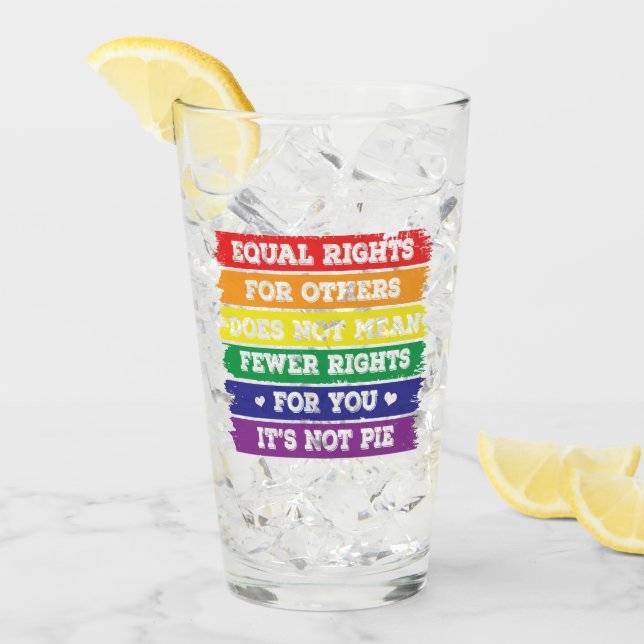 Copo De Pint Direitos iguais | Direitos LGBTQ | Parada do Orgul (Gelo frontal)