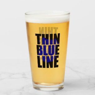 Copo De Pint Distintivo de Apoio à Polícia Thin Blue Line