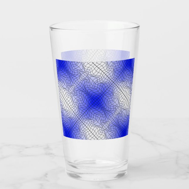 Copo De Pint Distorção Wireframe.C01.GBluex4.Linhas Pretas (Verso)