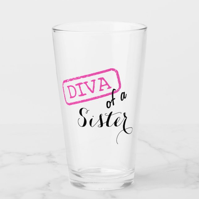Copo De Pint Diva de uma Irmã (Frente)