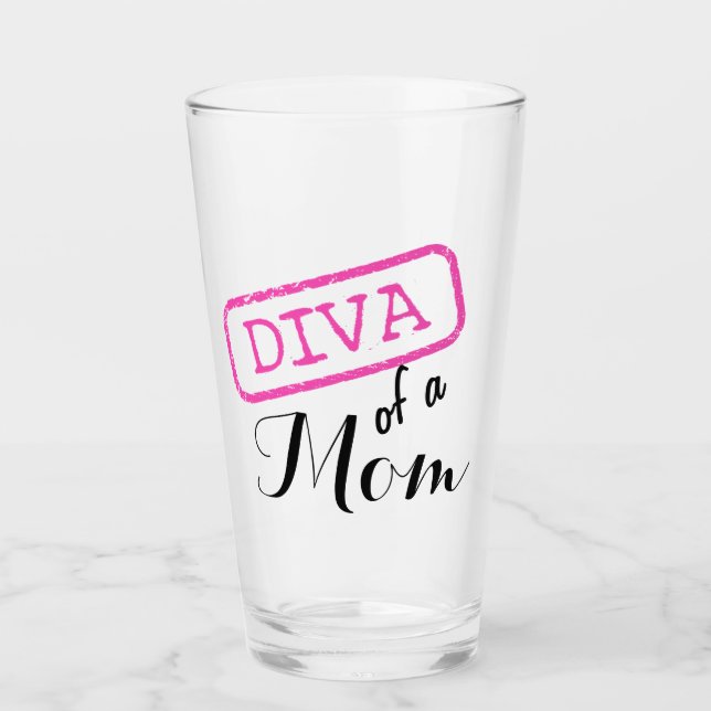 Copo De Pint Diva de uma mãe (Frente)
