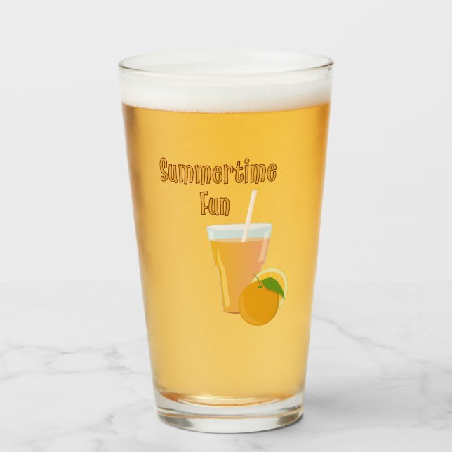 Copo De Pint Diversão de Verão Cítrica (Frente (Preenchido))