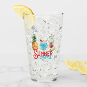 Copo De Pint Diversão Summer Vibes Coquetéis Coloridos de Aquar