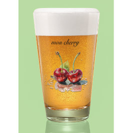 Copo De Pint Doces Cerejas em Watercolor, sob medida