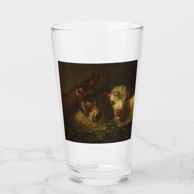 Copo De Pint Dois Amigos (Donkey e Lamb) (Animais de Criação) (Frente)