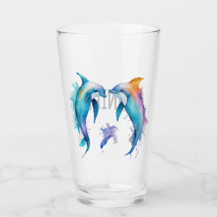 Copo De Pint Dois golfinhos bonitos