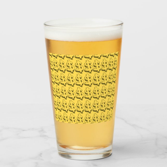 Copo De Pint dolar dourado (Frente (Preenchido))