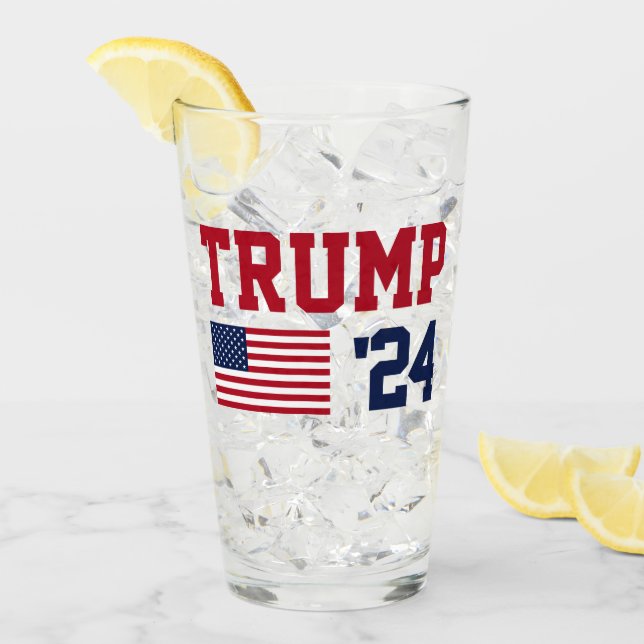 Copo De Pint Donald Trump 2024 American Flag (Gelo frontal)