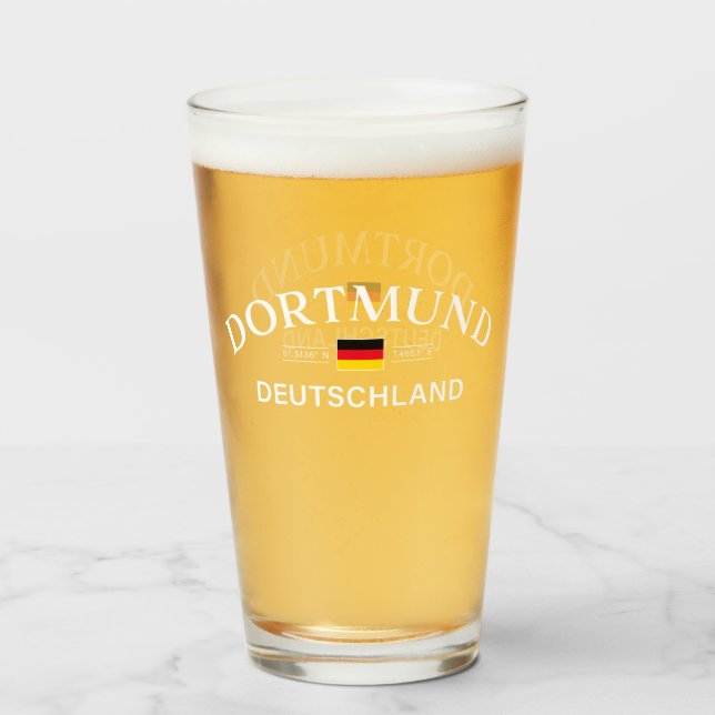 Copo De Pint Dortmund Deutschland Coordenadas Alemão (Frente (Preenchido))