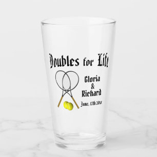 Copo De Pint Doubles for Life Tênis Wedding