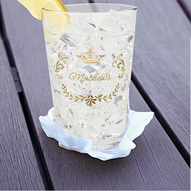 Copo De Pint Dourado Crest Personalizado (Criador carregado)