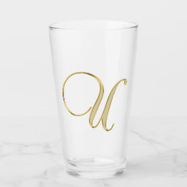 Copo De Pint Dourado Monograma U Glass