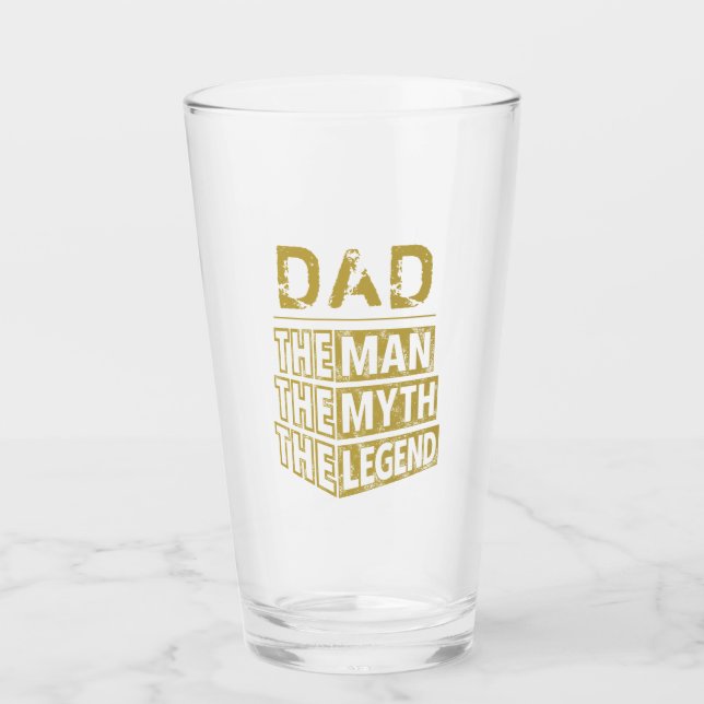 Copo De Pint Dourado Nome Personalizado O Homem O Mito A Legend (Frente)