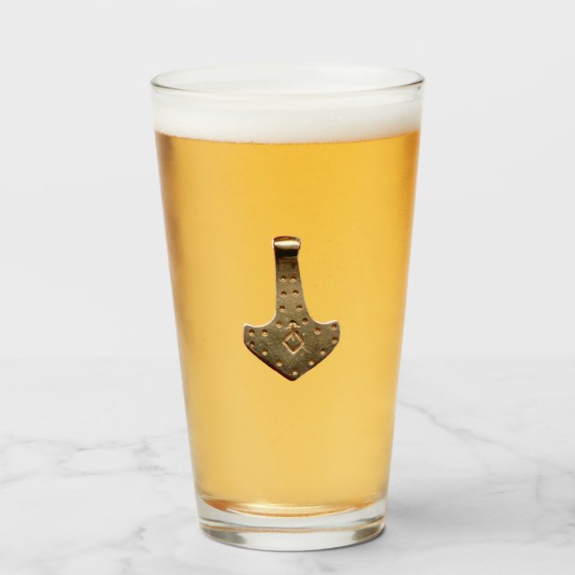 Copo De Pint Dourado Thor Hammer Collins tumbler (Frente (Preenchido))