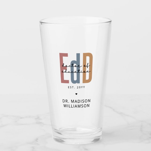 Copo De Pint Doutorado Personalizado Em Educação (Frente)