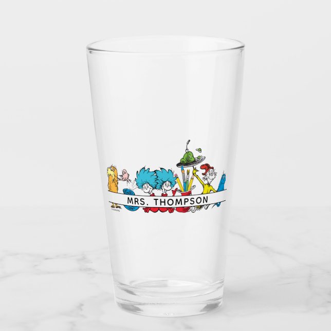 Copo De Pint Dr. Seuss Characters & Teacher Name (Frente)