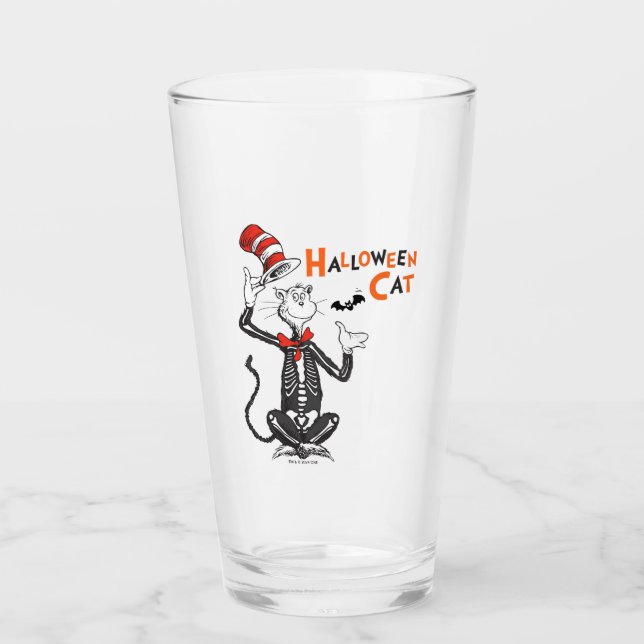 Copo De Pint Dr. Seuss | Gato de Halloween no Chapéu (Frente)