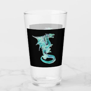 Copo De Pint Dragão Azul Celeste Criatura de Fantasia Majestosa