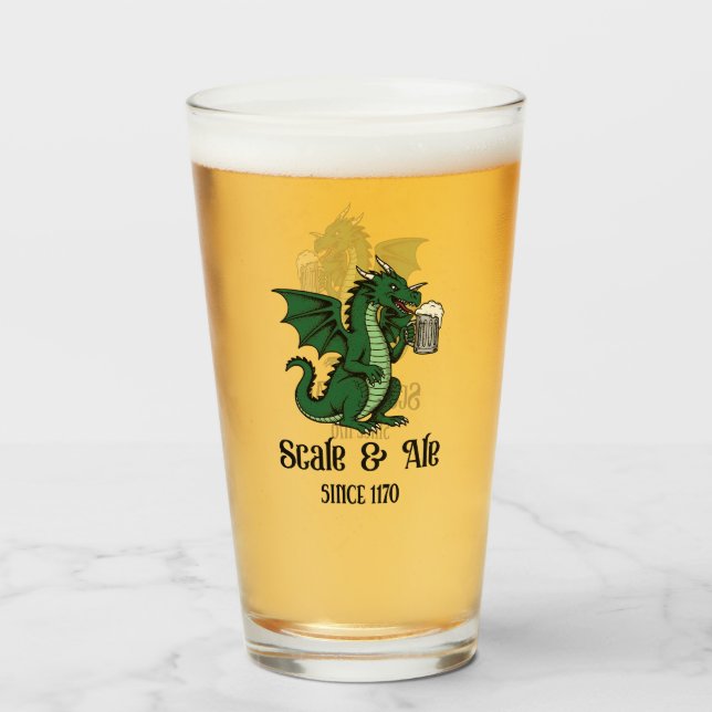 Copo De Pint Dragão Beberrão de Cerveja (Frente (Preenchido))