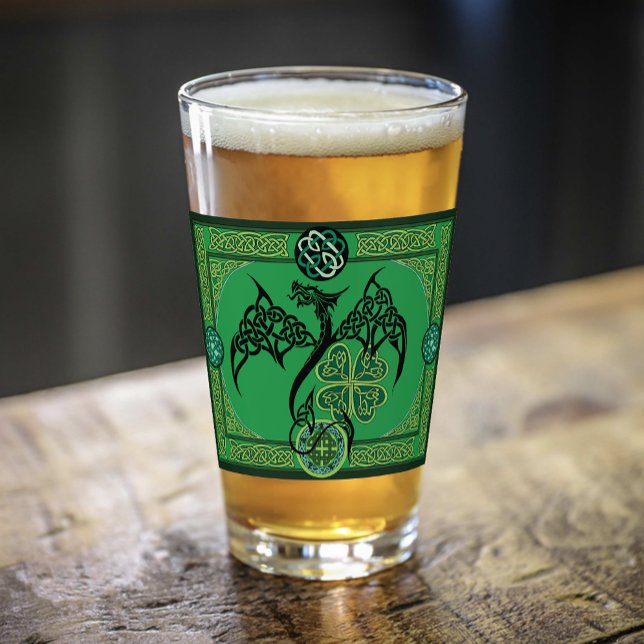 Copo De Pint Dragão Verde Irlandês Celta (Criador carregado)