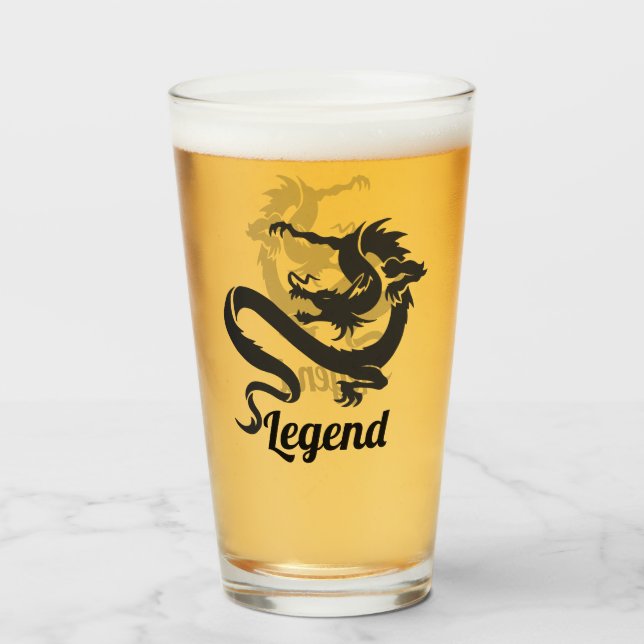 Copo De Pint Dragon Silhouette (Traseira (Preenchido))