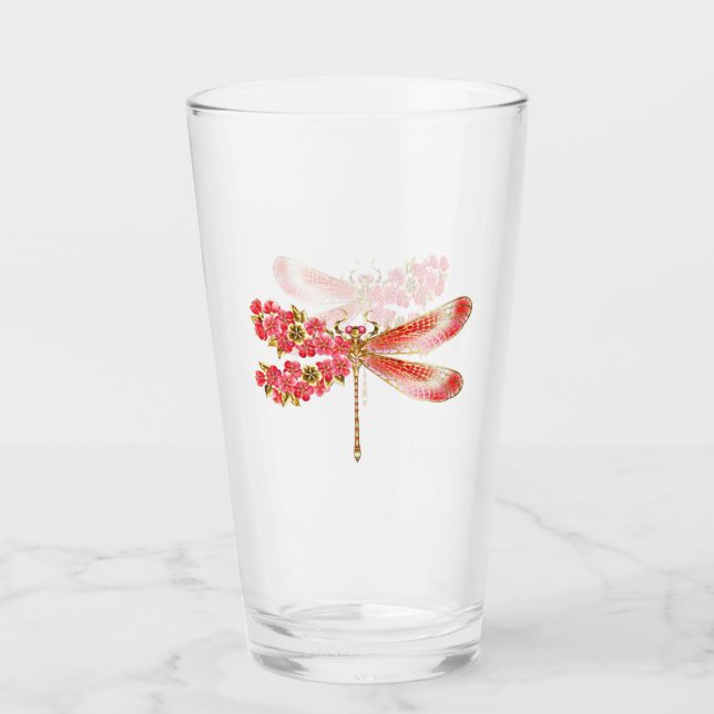 Copo De Pint Dragonfly com joalheria sakura (Frente)