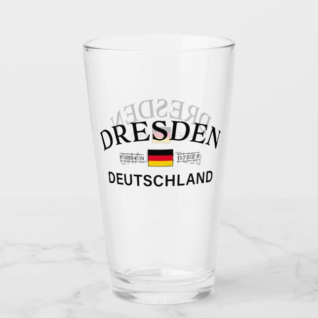Copo De Pint Dresden Deutschland Coordenadas Alemão (Frente)