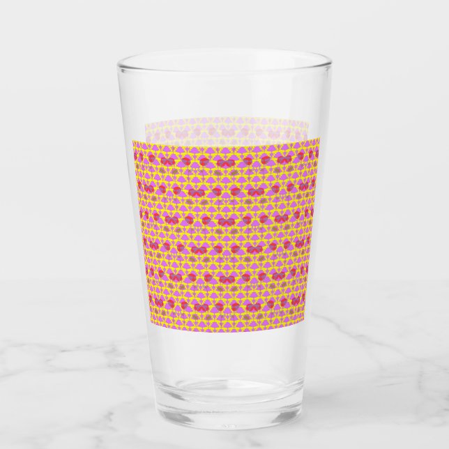 Copo De Pint Duas Flores Rosas (Frente)