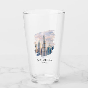 Copo De Pint Dubai Burj Khalifa Cidade de Luxo Aquarela da Pais