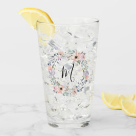 Copo De Pint Dusty Rosa Pink Watercolor Monograma Floral