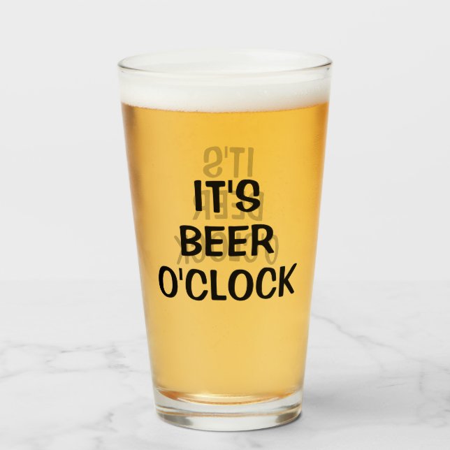 Copo De Pint É Beer O'clock (Frente (Preenchido))