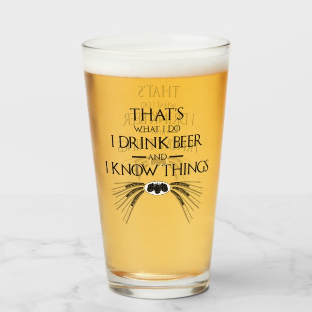 Copo De Pint É isso que eu bebo cerveja e sei coisas (Frente (Preenchido))