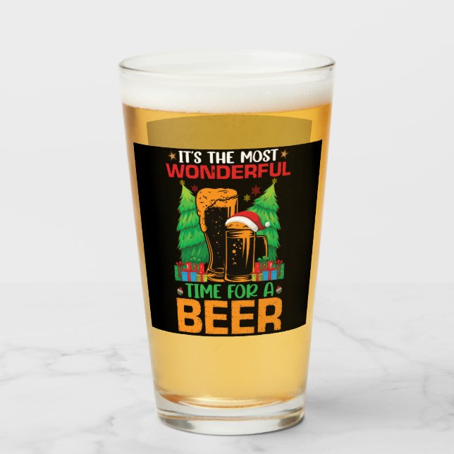 Copo De Pint É O Momento Mais Maravilhoso Para Um Papai noel De (Frente (Preenchido))