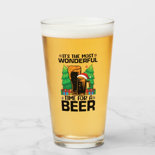 Copo De Pint É O Momento Mais Maravilhoso Para Um Papai noel De (Frente (Preenchido))