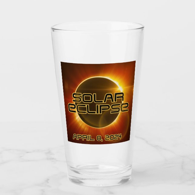 Copo De Pint Eclipse Solar 8 de abril de 2024 (Frente)