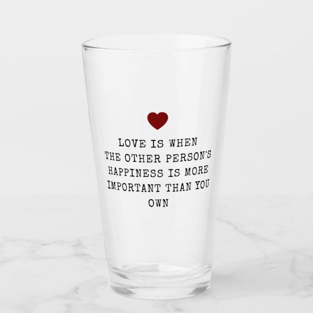 Copo De Pint Editable Love Quote Valentine's  (Frente)